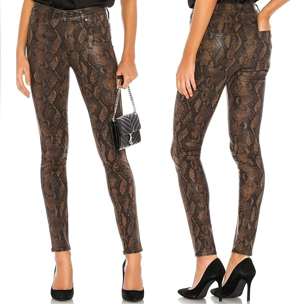 🐍 PAIGE | Hoxton Snake Print Ankle Pants Size 30 Stretchy GUC
